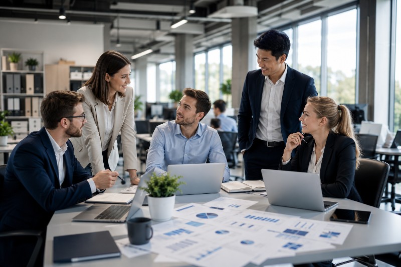Consulting team collaborating